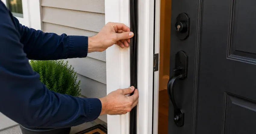 technician performing light test on door seal in Summerside, London
