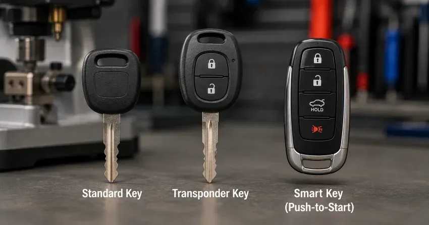 technician cutting a transponder ignition key in Foxwood Meadows, London