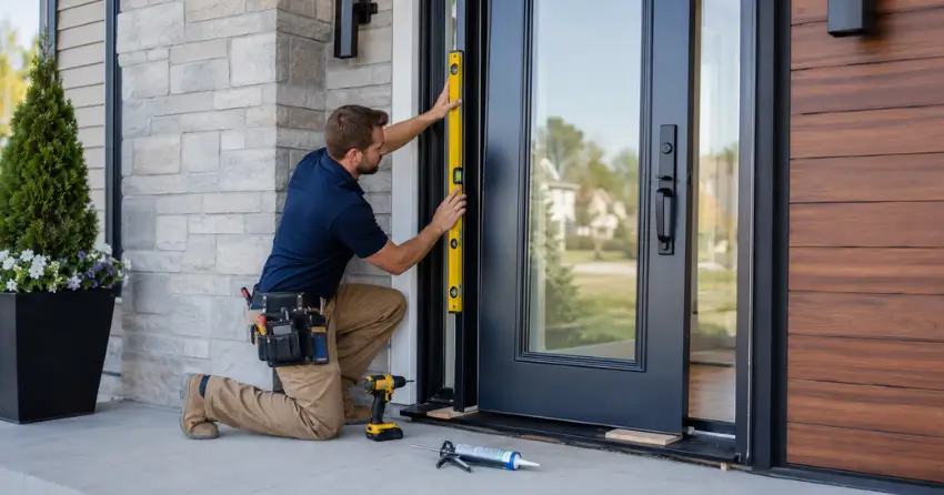 glass outside door installation with energy-efficient double-pane glazing in Colonel Talbot, London